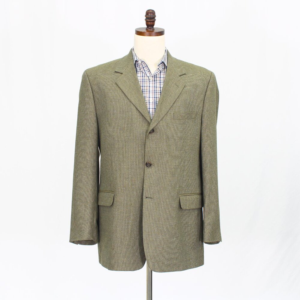 Folio 42L Brown Blazer Sport Coat Jacket 3-Button Houndstooth Y314